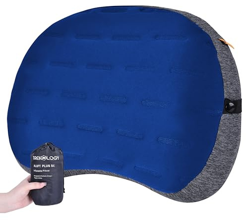 TREKOLOGY Aluft Plus Se - Cuscino Gonfiabile Da Campeggio Per Escursioni, Viaggi E Trekking - Ultraleggero, Compatto E Confortevole Per L'Esterno - Fodera Removibile E Lavabile