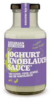 Bavarian Sauce Company Joghurt Knoblauch Sauce 6 x 250 ml | 6er Pack | Fresher than fresh! | Deutsche Herstellung | Ideal für BBQ-Fans, Soßen-Liebhaber & Feinschmecker | Gourmet-Sauce im Glas