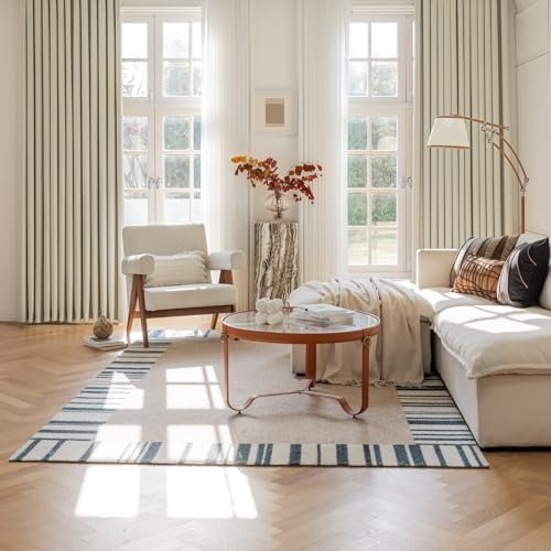 KnSam Uppsättning av 2 beige öljetter gardiner, mörkläggning gardin barnrum enfärgad, chenille öljetter gardin gardiner mörkläggning gardiner barnrum, varje B 86 x H 160 cm