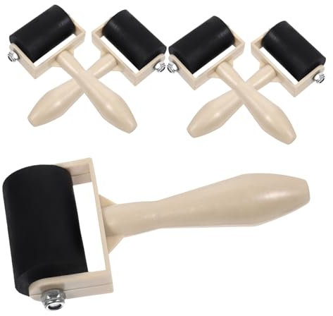 HOODANCOS 5stücke Druckwalze Zum Malen Klebewalze Zum Drucken Glatter Walzenzylinder Für Gleichmäßige Farbgebung Einfach Zu Bedienen Praktisch Anwendung Ergonomischer Griff Für Komfortablen