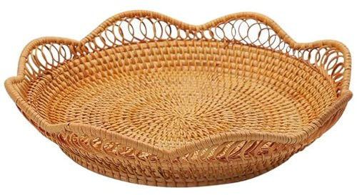 KXAOXGRC Panier de Stockage de Pain, Paniers de Rangement décoratifs for Table, Bureau, comptoir, Bols à collation, Plateau Organisateur de Bureau for Coffre, Boisson, Petit-déjeuner, thé(Large)