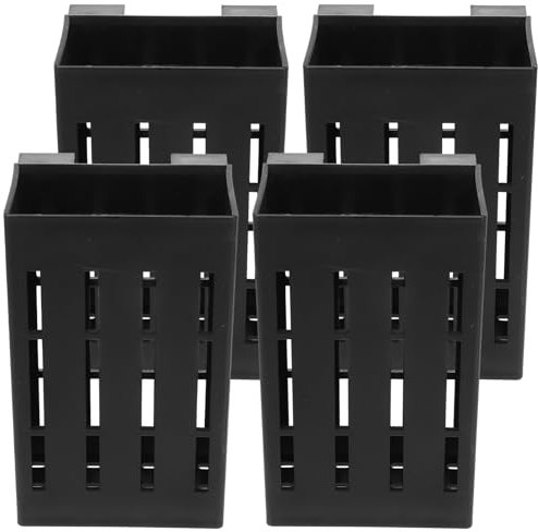 BESPORTBLE Pot De Plantes Aquatiques Suspendu pour Aquarium 4 Pièces Noir Trous 2,2 Cm Supports Plastiques Ventilés Décor Aquariophilie Jardin Aquatique