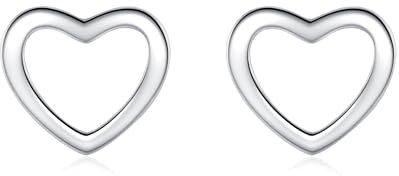 Glintara Sterling Silber Herz Ohrstecker, Ohrstecker Silber 925 Damen