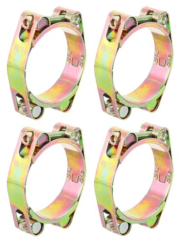 sourcing map 4 Pack T-Bolt Hose Clamp, 0.8 Heavy Duty Adjustable Tube Clamps Radiator Hose Clamp Working Range 50-60mm for 1.97-2.36 Hose ID Intake Soft Hose Intercooler Clamp