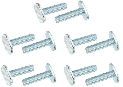 PATIKIL 10Pz Bulloni a T per Binari 1/4-20 1 Pollice per Binari Argento | Kayak, per Giunti e Dispositivi Lavorazione Del Legno a Binario T Universali