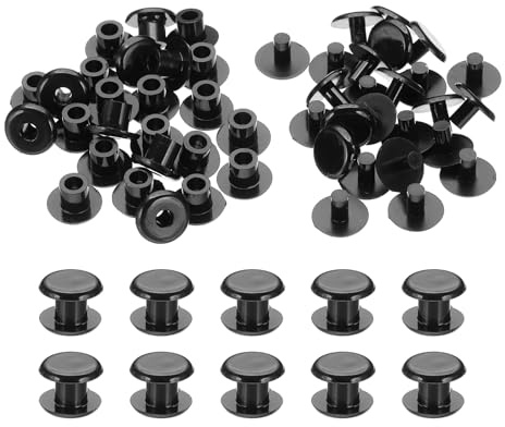 PATIKIL Vite Di Plastica M5x5mm, 24 Set Vite Di Plastica Chicago Screws Rivetto A Pressione Per Album Fotografici E Scrapbook In Pelle, Nero
