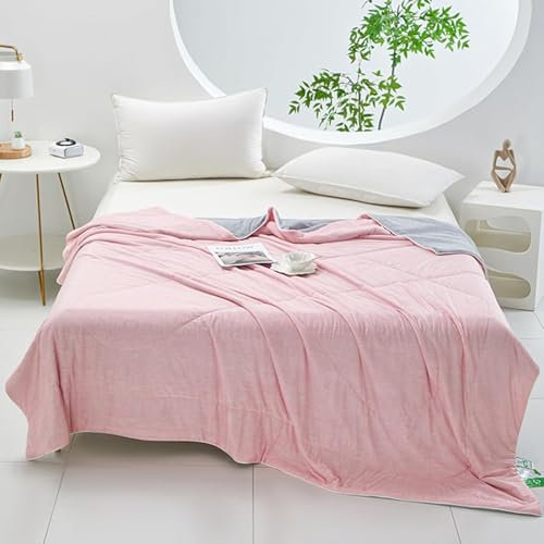 Care Spring Gesteppte Tagesdecken in Doppelgröße, Ultraweiche Leichte Bettüberwürfe, Patchwork-Steppdecken Für Alle Jahreszeiten, Bettdecke Aus 100% Polyester Große Sofadecke,Rosa,200 * 230cm