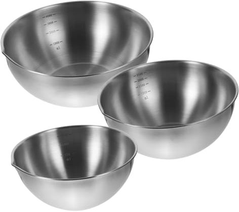 CIYODO 3piezas Cuencos Inoxidable Para Cuenco Para Ensaladas Recipiente Para Sopa Para Fideos