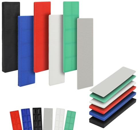 96 Unterlegplatten Kunststoff 100x28 mm Abstandshalter Ausgleichsplättchen | 1-6 mm Dicke Verglasungsklötze Kunststoff Distanzklötze Abstandhalter Unterlegplättchen für Fenstereinbau Fliesenverlegung