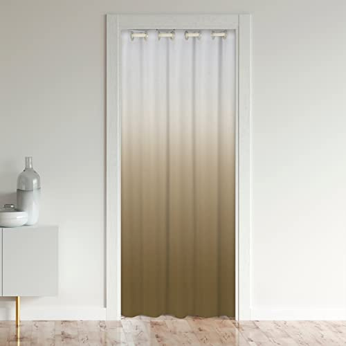 Cortina opaca moderna abstracta color marrón degradado, 132 x 203 cm, para niños, niñas, adolescentes, puerta de entrada, cortinas degradadas, bloqueo de luz, tratamiento de ventana
