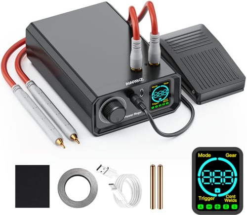 Spot Welder,AWithZ 9000W Battery Spot Welder UK1,Rotary Knob Operation 99 Gears,Foot Pedal Operated, 0.1-0.3mm Spot Welder for Making DIY Battery Packs
