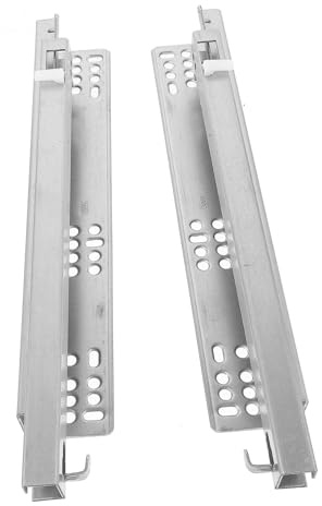 CLISPEED 2pcs Bottom Mounted Drawer Slides Close Cabinet Drawer Runners Ball Bearing Smooth Quiet Operation Easy Installation