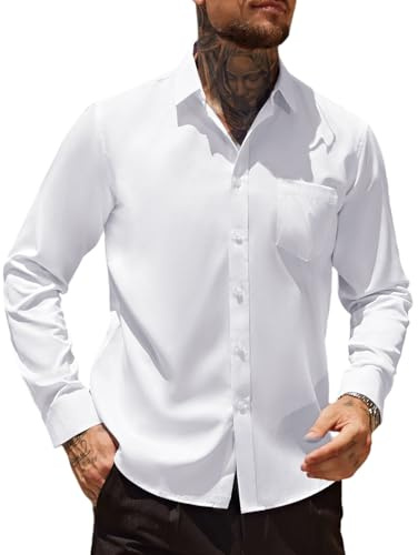 Casey Kevin Chemise Habillée Homme sans Repassage à Manches Longues, Extensible, avec Poche, Regular Fit, d’Affaires Décontractée Casual