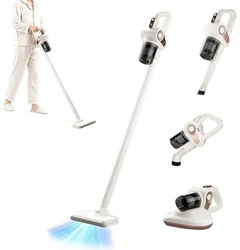 Gntodebj 4-in-1 Akku Staubsauger, 45000rpm Kabelloser Stabstaubsauger Kraftvolle Absaugung mit 253nm UV-Lampe für Teppiche, Hartböden und Tierhaare