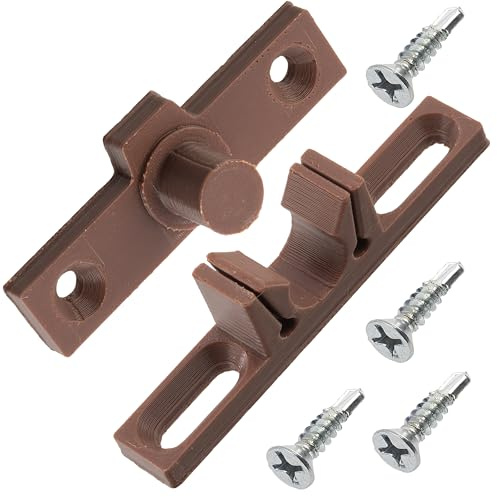 AERZETIX - Kit de 4 loquets pour cadre moustiquaire + 16 vis auto-perçantes Ø3.9x16 mm à tête fraisée | en plastique marrón