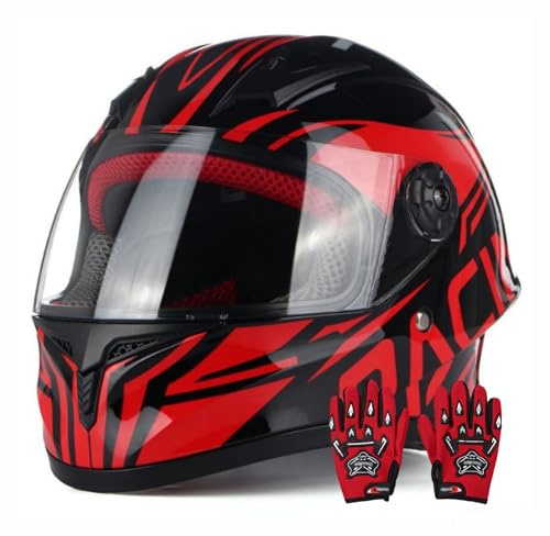DOT-Godkänd Barnmotorcykelhjälm, Gokart-Elscootermopedhjälmar, Barnpojkar-Flickor-Dirtbike-Fyrhjuls-ATV-Hjälm För 3-14 År Gamla D 11,M/(49~50cm)