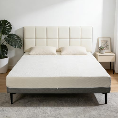 10 Inch King Size Mattress, Gel-Infused Perforated Foam, 7-Zone Support, Breathable Air-Layer Cover, Japanese Craftsmanship, Mattress in a Box, Motion Isolation, Certified Materials Adjustable Base