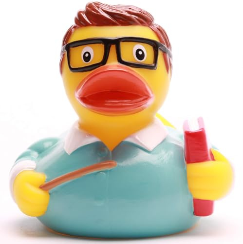 Duckshop I Badeente Lehrer I Quietscheente I Quietscheentchen L: 8,5 cm I Geschenk für Beamte I Präsent für Sammler I