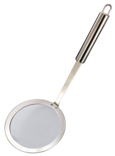Ciieeo Colador de Acero Inoxidable 14 Cm, Cuchara Espumadera Malla Fina para Cocina y Freír, Utensilio Colador para Pasta y Ollas, Mango Ergonómico, Herramienta Multifuncional para