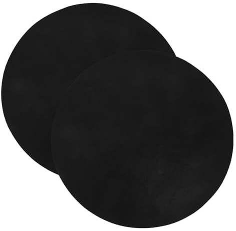Homoyoyo Tapis de Cuisson Circulaire en Tissu de Fibre de Verre Enduit PTFE Lot de 2 Pièces Noirs, Antiadhésif et Facile à Ranger pour Barbecue Extérieur pour Griller Bacon et Brochettes