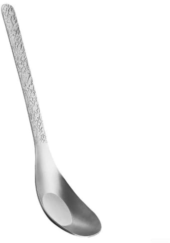 Aetluxery Set di cucchiai in puro titanio per cene all'aperto, posate da campeggio resistenti al calore, stoviglie da viaggio portatili per pasti caldi, cucchiaio argento 17,2 cm (diametro A)