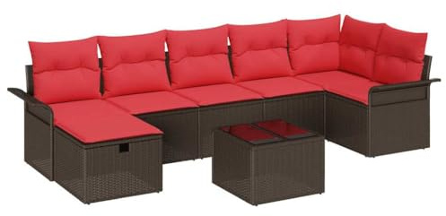 vidaXL Trädgårdsoffset 8 st Poly rattan | Anpassningsbara sektioner för en flexibel layout, Perfekt för utomhus, byggd för att hålla,