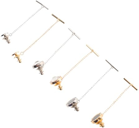 AMUSLESUR 6 St Män Slipsklämmor med Kedja Justerbara Herr Slipsnål för Kostym Skjorta Väst Elegant Accessoar för Bröllop Affär Formal Anläggningar