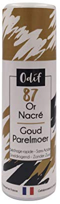 Odif - Vernis Coloré Nacré en Spray - Couleur Définitive Tous Supports pour Loisirs Créatifs - Application Facile et Homogène - Séchage Rapide - Fabriqué en France - Spray 125 ml, Or