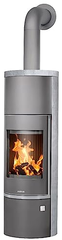Justus 5694 22 Faro Aqua 2.0 Wasserführender Kaminofen Stahl Gussgrau mit Speckstein-Verkleidung/A+