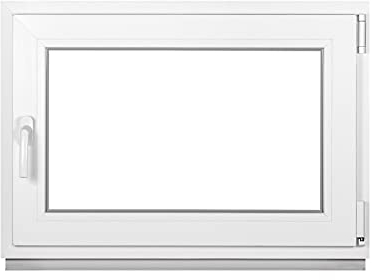 Premium Kellerfenster Von Fenstiger - Kunststofffenster Weiß BxH 800 x 500 mm - Garagenfenster/Gartenhaus Fenster BxH 80 x 50 cm 2-fach Verglast - Din Rechts-Funktion Dreh Kipp Fenster-Alle Größen