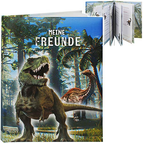Freundebuch Meine Freunde Dinosaurier - Dino T-Rex - A5 - Buch gebunden für Schule/Vorschule/Kindergarten/Kita - Kind - Kinder Poesiealbum - Poesie ..