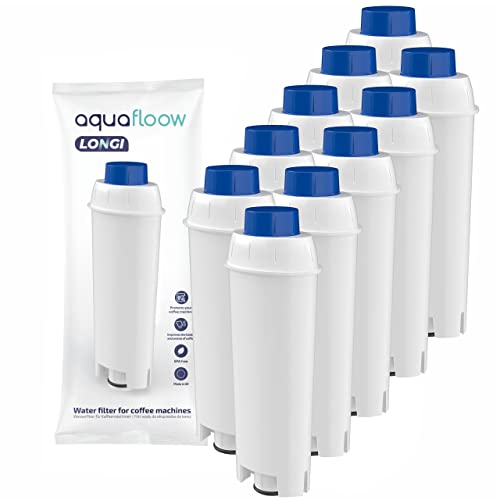 Aquafloow Cafetera Automática Filtro para DeLonghi DLSC002, DeLonghi Filtro de Agua Cartuchosde Carbón Activado para De'Longhi ECAM ESAM ETAM BCO, Paquete de 10