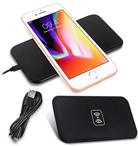 Induktives Ladegerät kompatibel mit Apple iPhone SE 2022 2020 Ladestation Kabellos Qi Charger Wireless Universal Schnellladegerät, Farbe:Schwarz
