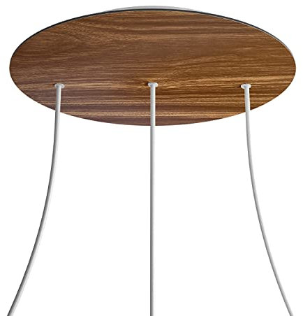 creative cables - Rundes XXL 3 Inline-Löcher und 4 Seitenlöchern Lampenbaldachin, Rose-One-Abdeckung, 400 mm Durchmesser - Holz, Weiß