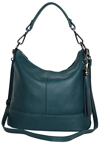 AmbraModa GLX09 - Damen Handtasche Schultertasche Beutel aus Echtleder
