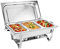 Set Professionale per Chafing Dish, Scaldavivande per Buffet Acciaio Inox 3X 9L, 52,8 x 32,5 x 9,2cm Contenitore Vassoio di Riscaldamento per Buffet Albergo Hotel Mensa Supermercato Ristorante