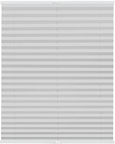 Lichtblick Plissee Klemmfix nach Maß, ohne Bohren, verspannt, lichtdurchlässig, Blickdicht, Made in Germany - Hellgrau 80 cm x 130 cm (B x L)