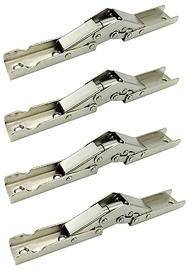 LIKERAINY Aufschraub Scharnier mit Feder 90 Grad Scharnier ohne Topfbohrung für Eckanschlag und Innenanschlag Tür Scharniere Küchenschrank Kleiderschrank Schranktür Möbel 4 Stück