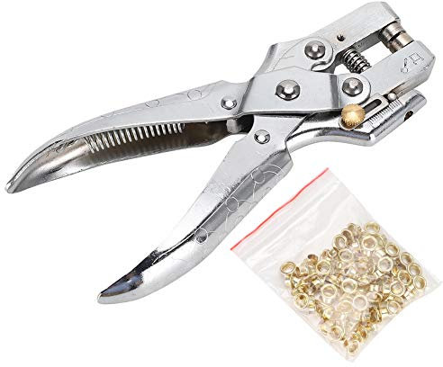 OKJHFD Ösenzange, Multifunktions-Lochzange, Silbernes 60#-Stahl, Galvanisiertes Ösenlochstanzwerkzeug Für Planen, Kleidung, Lederhandwerk, Scrapbooking, Lochstanzen