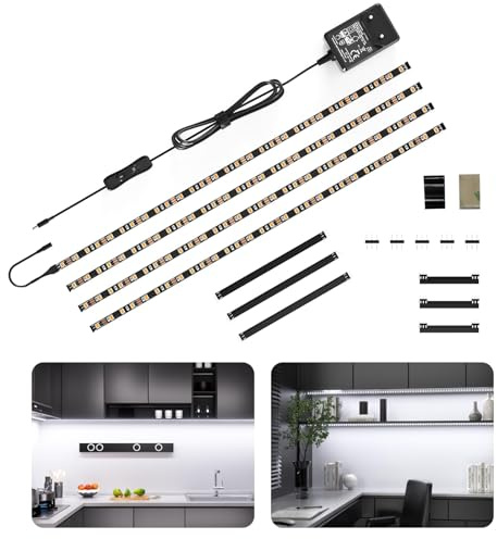 WOBANE 4x50cm LED Unterbauleuchte küche, mit Schalter, 6000K, 1200lm