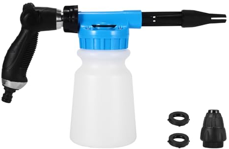 Auto-Schaumpistole, 1000ML Multifunktionale Reinigung Schaum Pistole, Einstellbare Profi Waschpistole für Auto-und Motorrad Gärten Waschen Werkzeug fit Gartenschlauch SchaumsprüHer (Blau)