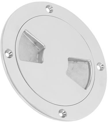 Alomejor Plaque Ronde de Pont de Bateau en Acier Inoxydable 316, Trappe D'inspection Marine Détachable avec Rainure pour Accès au Bateau RV