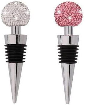 Daily Treasures 2 Psc Disco Wine Bottle Cork,Reusable Wine Bottle Stopper with Disco Mirror Ball,Silicone Stopper Saver Sealer,Keeping Wine Fresh,for Wine Champagne Prosecco Beer Spirits Collection