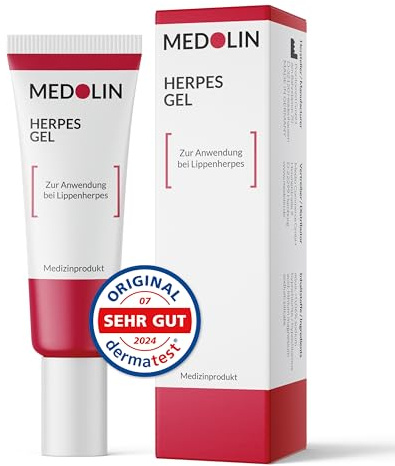 Medolin® Herpesgel - Herpes Creme gegen Lippenherpes - Wissenschaftlich bestätigte Wirkung - Dermatologisch getestete Herpes Salbe für gesunde Lippen - Lippenherpes Creme, 8 ml
