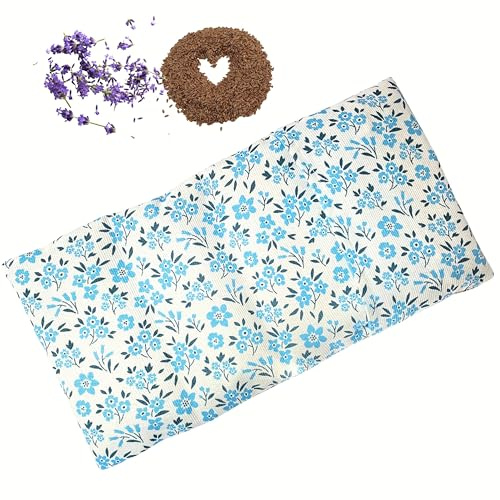 Coussin Chauffant LIN et LAVANDE de France - Déhoussable Grande- Relaxe et Soulage - Douleur et Maux de Tête - Bouillotte Sèche - Chauffe vite au Micro Ondes - 30x15cm YAJOI