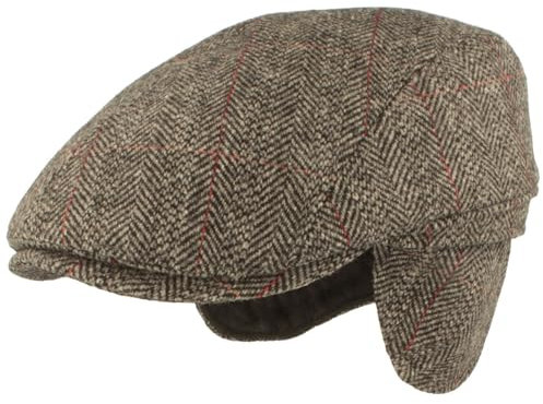 Breiter Herren Winter Schiebermütze Flatcap, ausklappbarer Ohrenschutz, Hautfreundlich 58