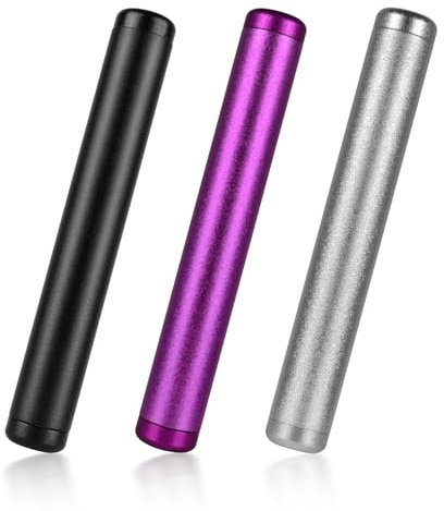 Joint Hülle Metall 110mm, Aluminium Case Geruchsdicht, für Kingsize-Zubehör | Buntes 3er-Pack, Stoßfester Behälter, Wasserdichte Gummidichtung, Abnehmbarer Boden, Lila Silber Schwarz