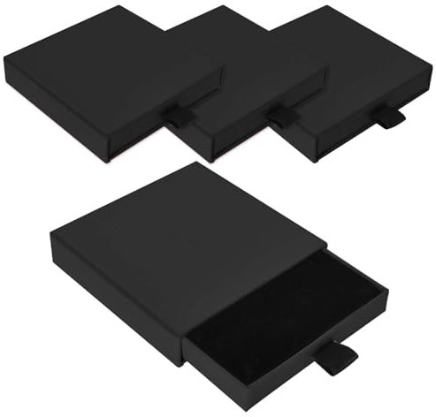 Lunaanda Caja de Regalo para Joyería,4 Piezas Cajas de Regalo de Exhibición de Joyería, Mini Joyero Viaje,Cajitas de Carton para Regalos,para Collar Pendientes Almacenamiento de Joyería,8x8x1,7cm