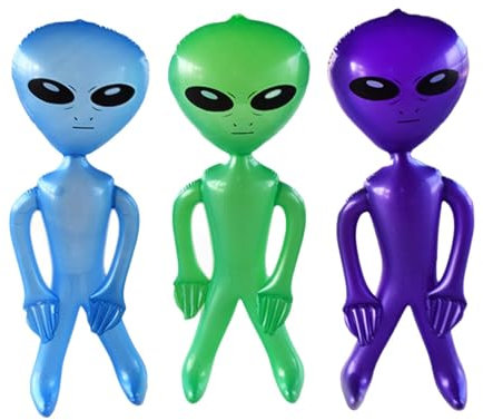 3 Stück Aufblasbare Alien Figur, Aufblasbare Alien ballons, Alien Deko Geburtstag, Alien Geburtstag Deko Geburtstagsdeko, Alien Raumschiff Party Zubehör Alien Inflatable Halloween Toy Alien Party Deko
