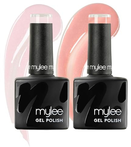Mylee Gel Nail Polish Duo 2x8ml [Blushing Bride] - UV/LED Soak-Off Nail Art | Manicure Pedicure for Professional, Vegan & Cruelty Free, Salon & Home Use - Long Lasting & Easy to Apply